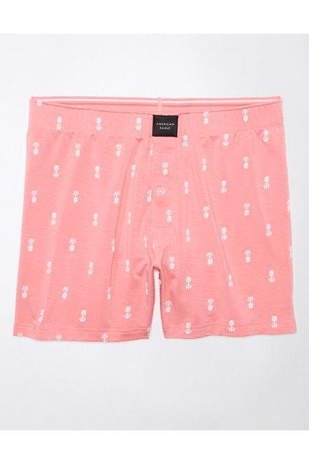 AEO Pineapples Slim Knit Ultra Soft Boxer Short Men's Light Pink XL by AMERICAN EAGLE