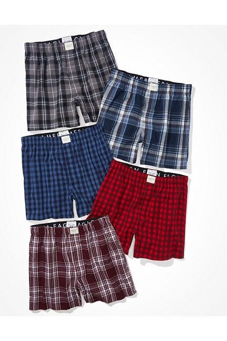 AEO Plaid Stretch Boxer Short 5-Pack Men's Multi S by AMERICAN EAGLE