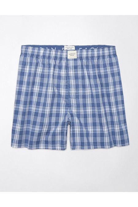 AEO Plaid Stretch Boxer Short Men's Blue XS by AMERICAN EAGLE