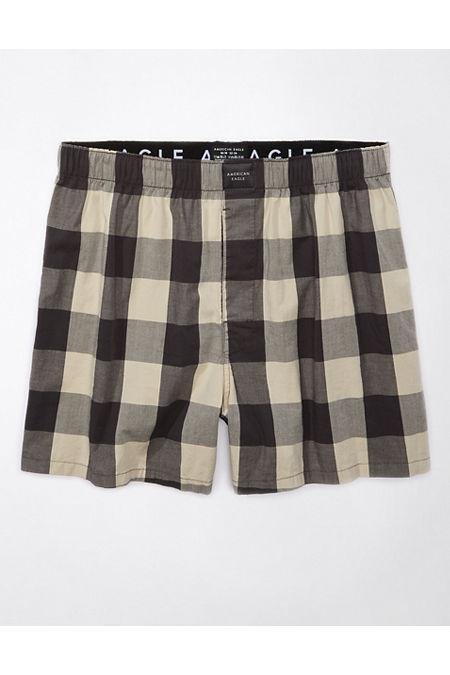 AEO Plaid Stretch Boxer Short Men's Charcoal XXL by AMERICAN EAGLE