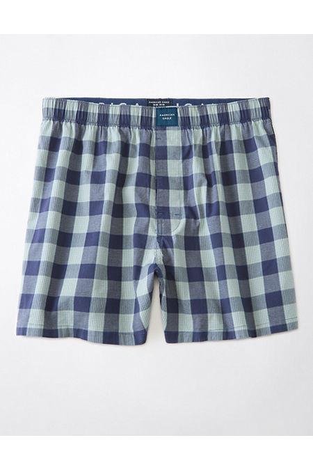 AEO Plaid Stretch Boxer Short Men's Heritage Teal XXXL by AMERICAN EAGLE