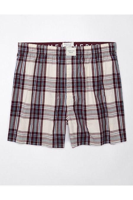 AEO Plaid Stretch Boxer Short Men's Red XXXL by AMERICAN EAGLE