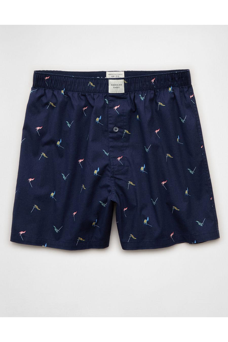 AEO Ski Flags Stretch Boxer Short Men's Navy by AMERICAN EAGLE