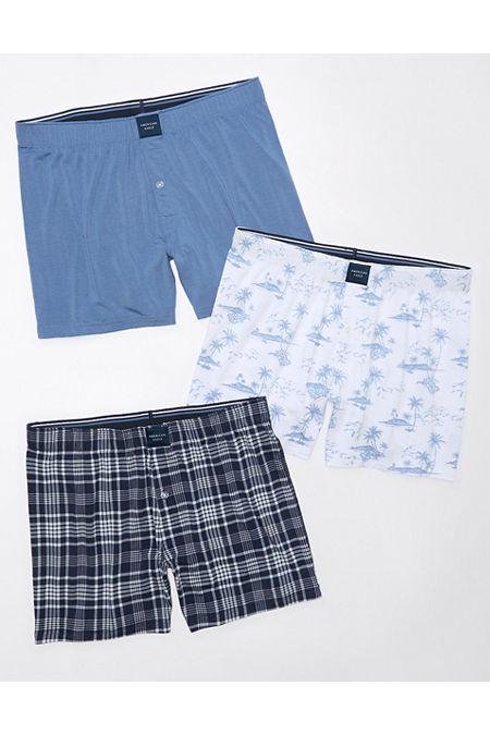AEO Slim Knit Ultra Soft Boxer Short 3-Pack Men's Multi L by AMERICAN EAGLE