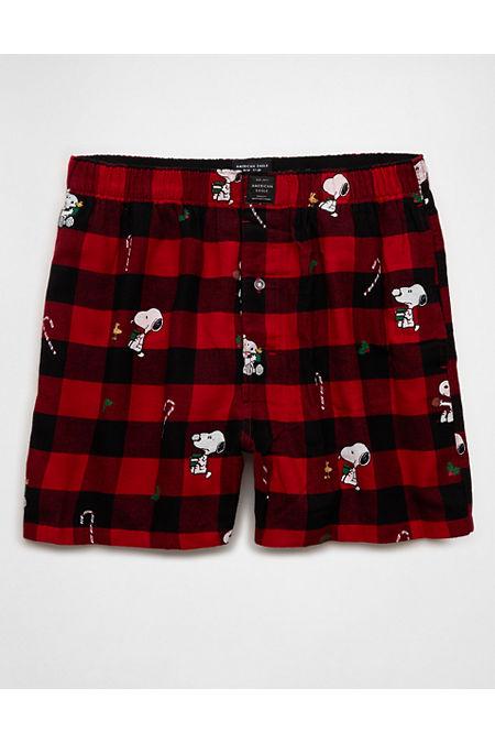 AEO Snoopy Flannel Pocket Boxer Men's Red by AMERICAN EAGLE