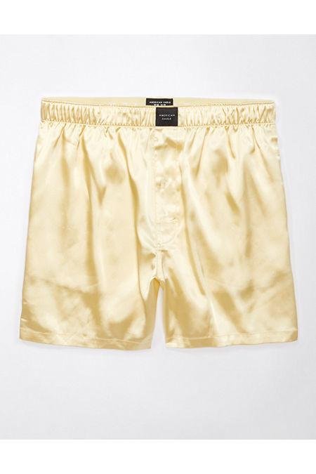 AEO Solid Satin Pocket Boxer Short Men's Yellow M by AMERICAN EAGLE