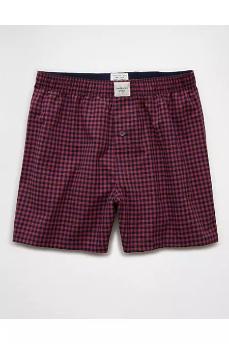 AEO Stretch Plaid Classic Boxer Short Men's Mauve by AMERICAN EAGLE AEO Stretch Plaid Classic Boxer Short Men's Mauve by AMERICAN EAGLE