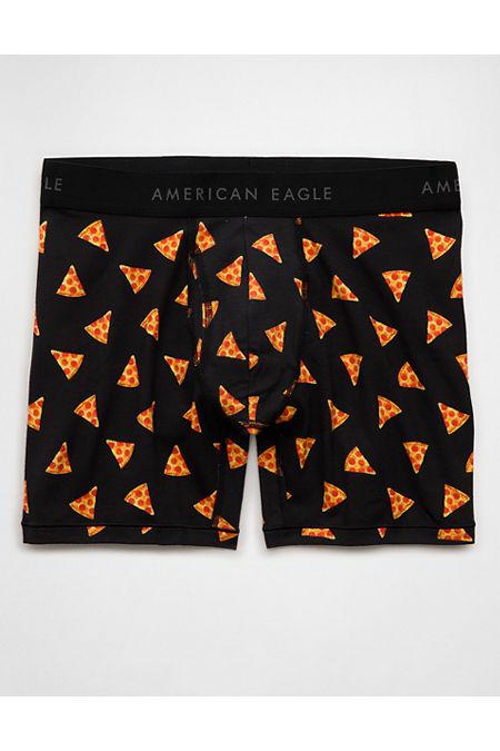 AEOen's Pizza 6" Classic Boxer Briefen's Black by AMERICAN EAGLE AEOen's Pizza 6" Classic Boxer Briefen's Black by AMERICAN EAGLE