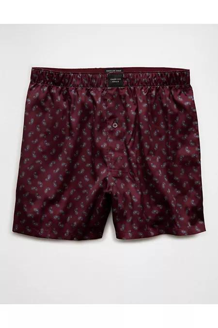AEOen's Satin Pocket Boxer Shorten's Burgundy by AMERICAN EAGLE