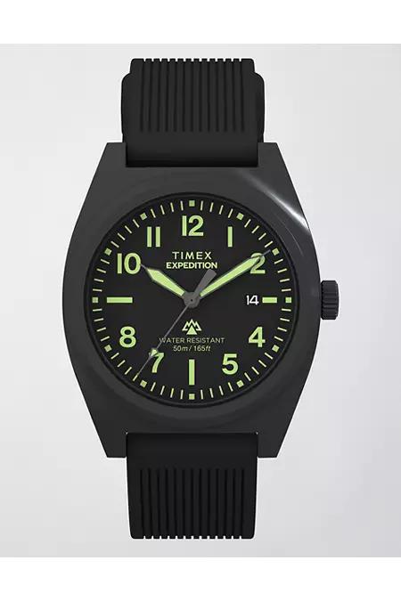 Timex ExpeditionÂ® Capstone 39mm Silicone Strap Watch Men's Black by AMERICAN EAGLE