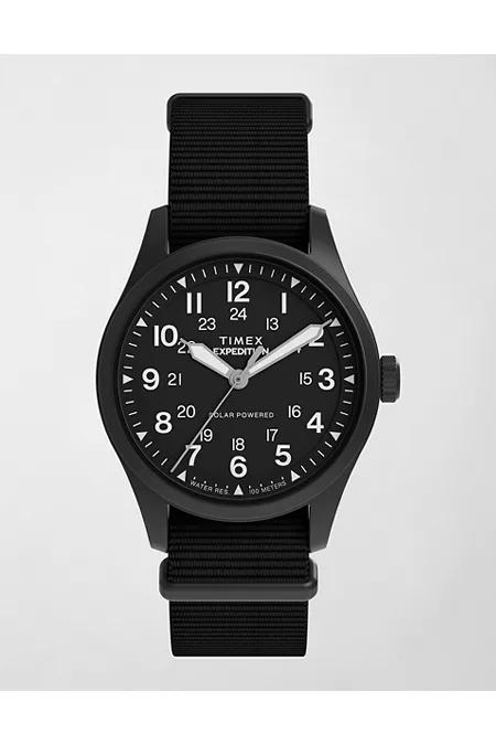 Timex ExpeditionÂ® Field Post Solar 36mm Eco-Conscious Fabric Strap Watch Men's Black by AMERICAN EAGLE