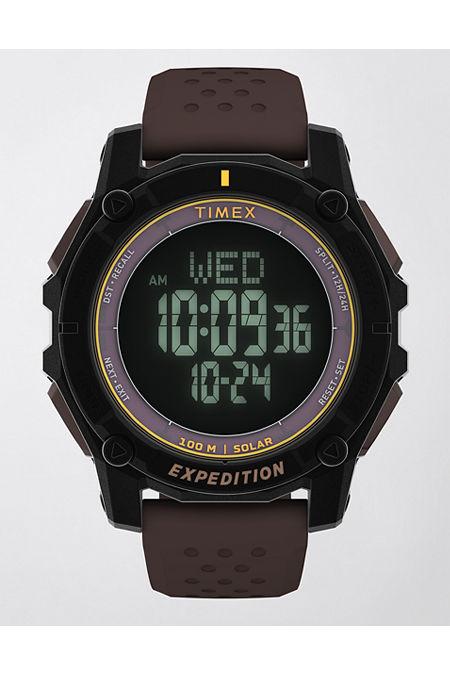 Timex Expedition Ridge Solar 49mm Silicone Strap Watch Men's Brown by AMERICAN EAGLE