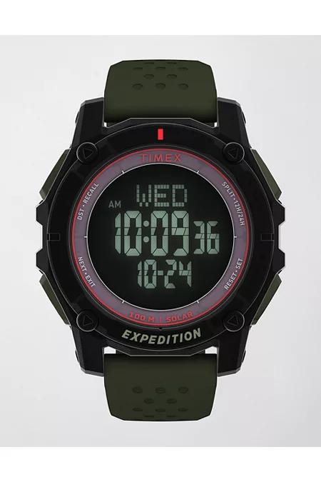 Timex Expedition Ridge Solar 49mm Silicone Strap Watch Men's Green by AMERICAN EAGLE