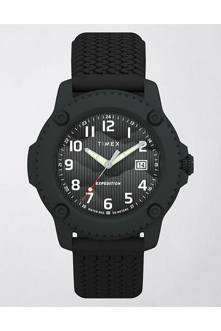 Timex ExpeditionÂ® Timber 42mm Silicone Strap Watch Men's Black by AMERICAN EAGLE