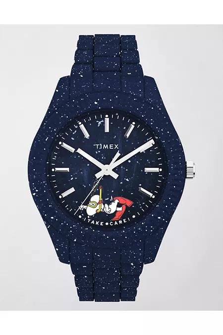 Timex Legacy Ocean x Peanuts 42mm Recycled Bracelet Watch Men's Blue by AMERICAN EAGLE