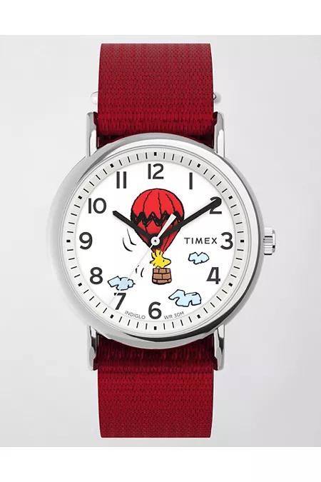 Timex Weekender x Peanuts Balloon 38mm Fabric Strap Watch Men's Red by AMERICAN EAGLE