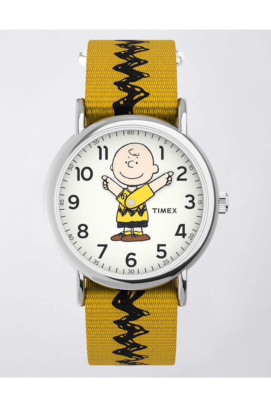 Timex x Peanuts Charlie Brown 38mm Fabric Strap Watch Men's Yellow by AMERICAN EAGLE