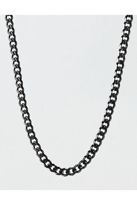 West Coast Jewelry Men's Black Plated Stainless Steel Cuban Chain Men's Black by AMERICAN EAGLE