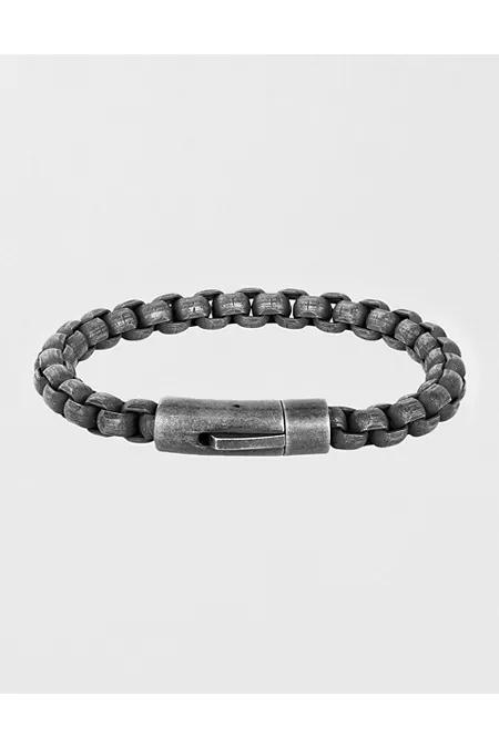 West Coast Jewelry Men's Box Chain Cuff Gunmetal Steel Bracelet Men's Gunmetal by AMERICAN EAGLE