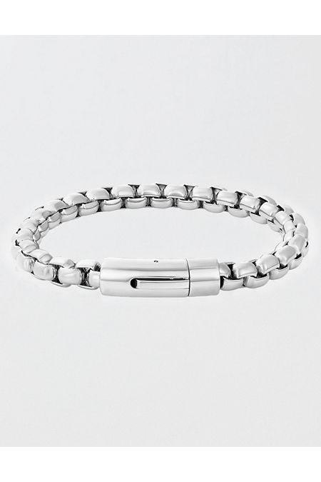 West Coast Jewelry Men's Polished Box Chain Cuff Bracelet Men's Silver by AMERICAN EAGLE West Coast Jewelry Men's Polished Box Chain Cuff Bracelet Men's Silver by AMERICAN EAGLE