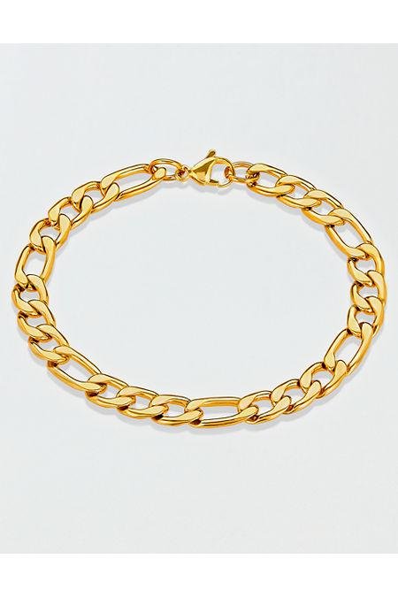 West Coast Jewelry Stainless Steel 8mm Figaro Chain Bracelet Men's Golden One Size by AMERICAN EAGLE