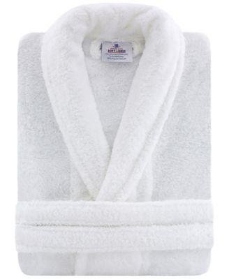 Unisex Luxury Hotel Spa Warm Shawl Collar Soft Plush Fleece Bath Robe by AMERICAN SOFT LINEN
