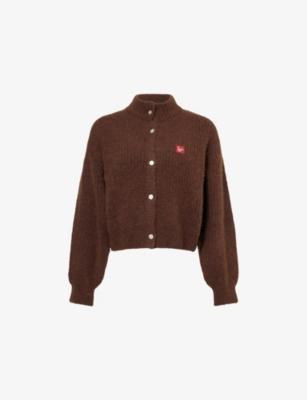 Brand-Patch High-Neck Alpaca-Blend Cardigan by AMERICAN VINTAGE