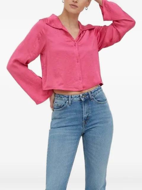 flat-collar cropped-length shirt by AMERICAN VINTAGE