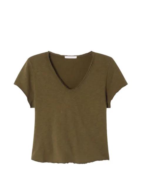slub-texture v-neck t-shirt by AMERICAN VINTAGE