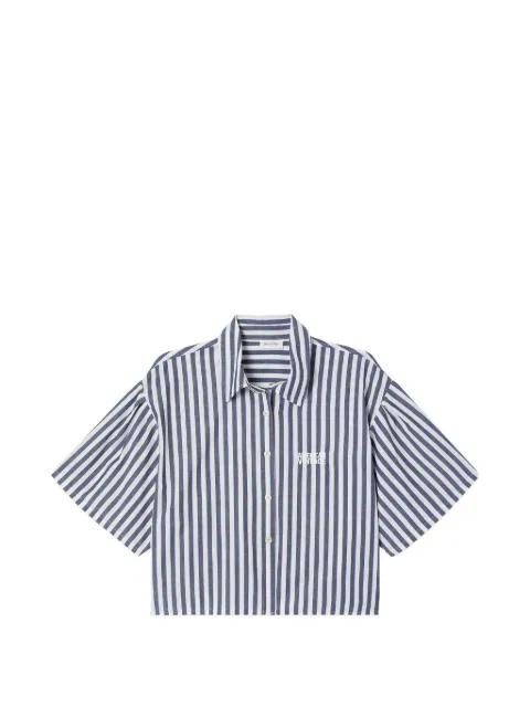 striped logo-embroidered shirt by AMERICAN VINTAGE