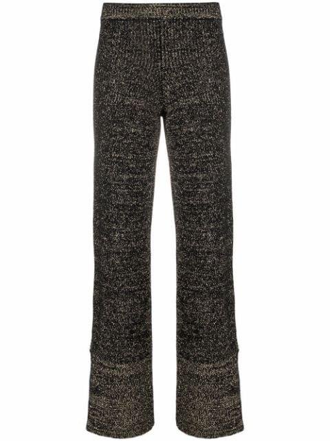 lurex-detail knitted trousers by AMI AMALIA