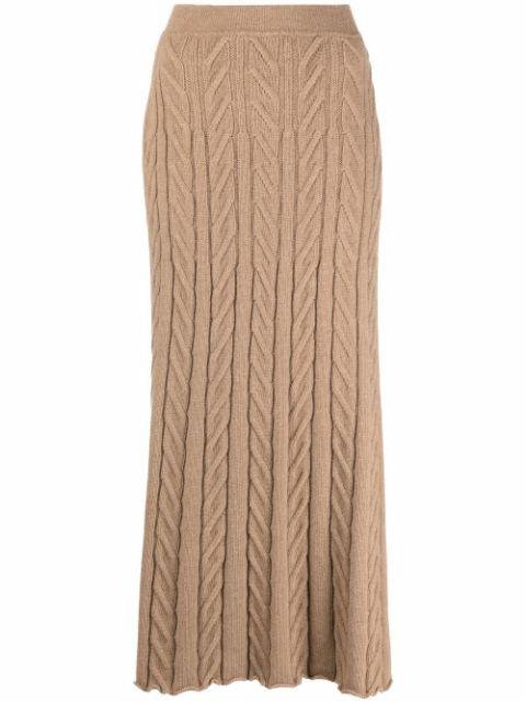 pleated knitted maxi skirt by AMI AMALIA