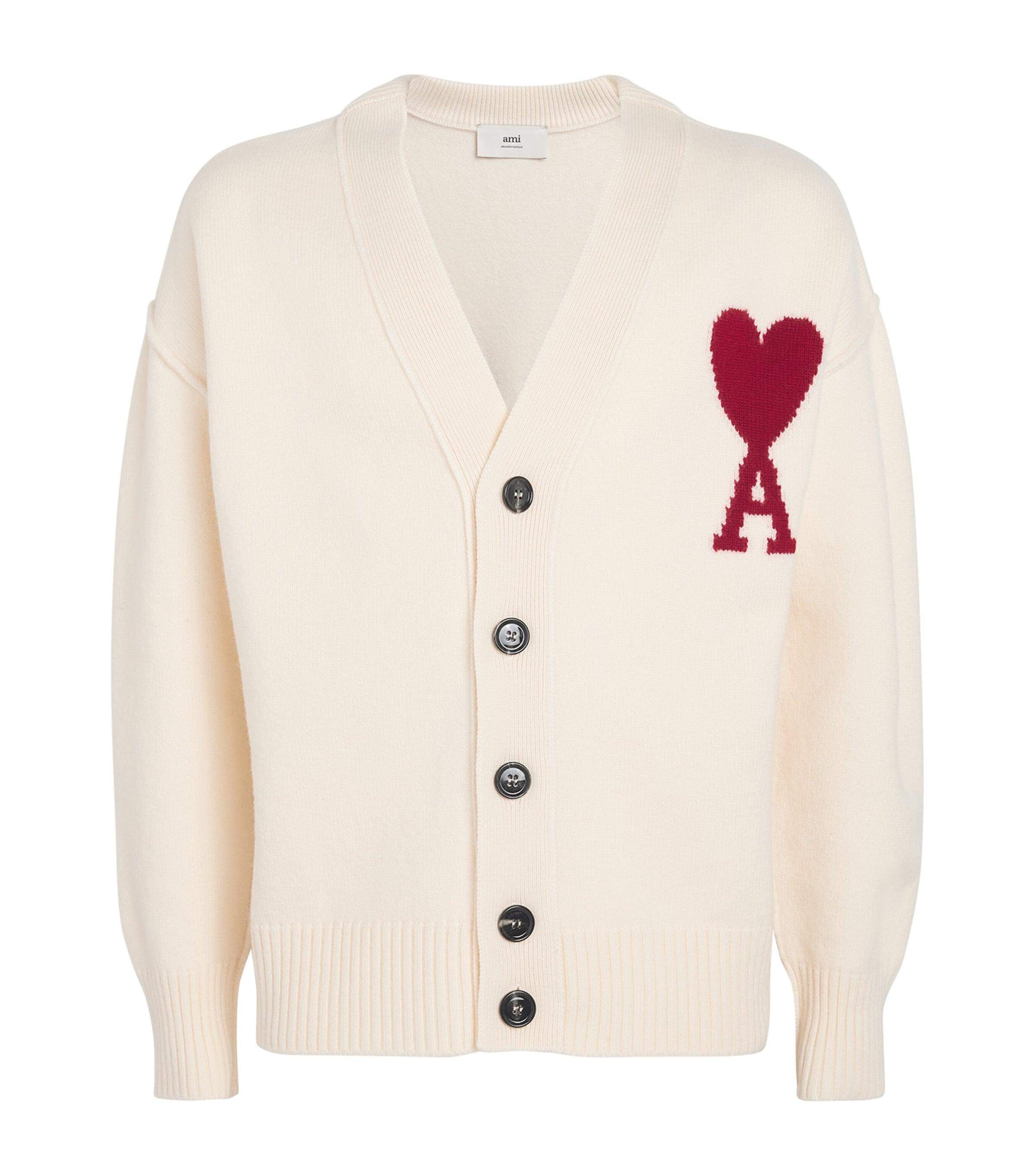 AMI Paris Virgin Wool Ami de Coeur Cardigan by AMI
