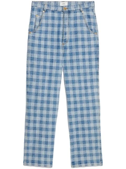 Alex-fit checkered straight jeans by AMI