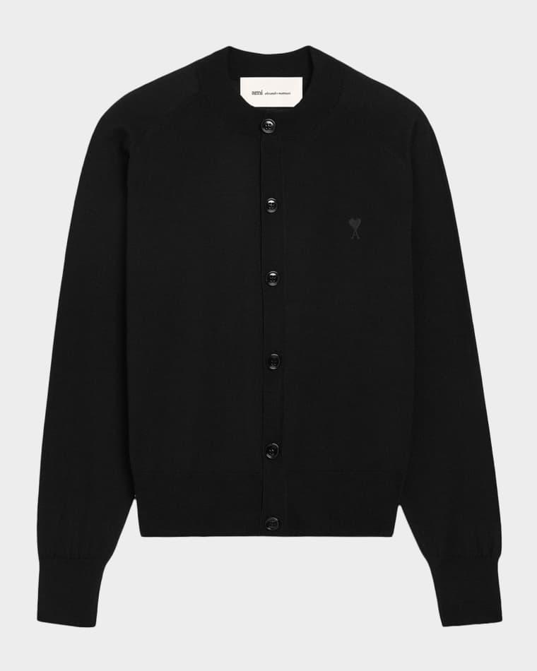 Ami De Coeur Embroidered Crewneck Cardigan by AMI