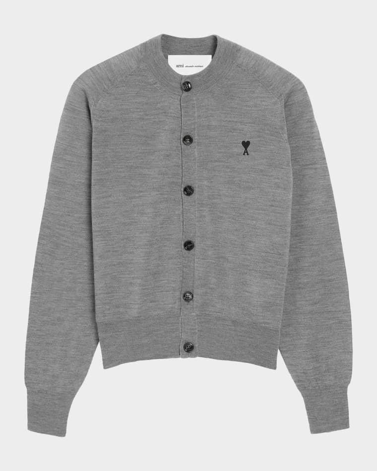 Ami De Coeur Embroidered Crewneck Cardigan by AMI