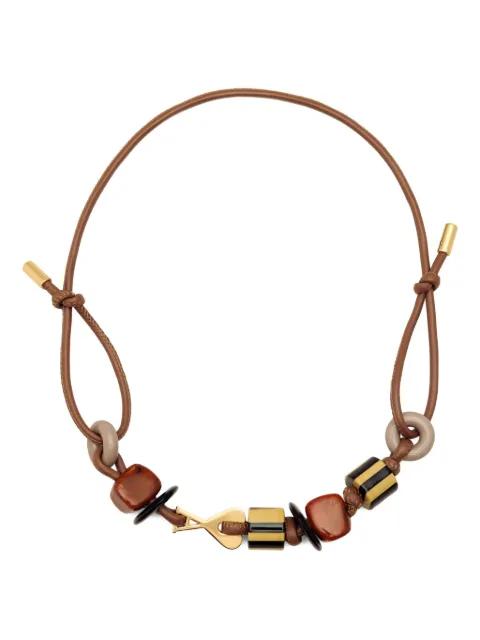 Ami De Coeur beaded leather necklace by AMI
