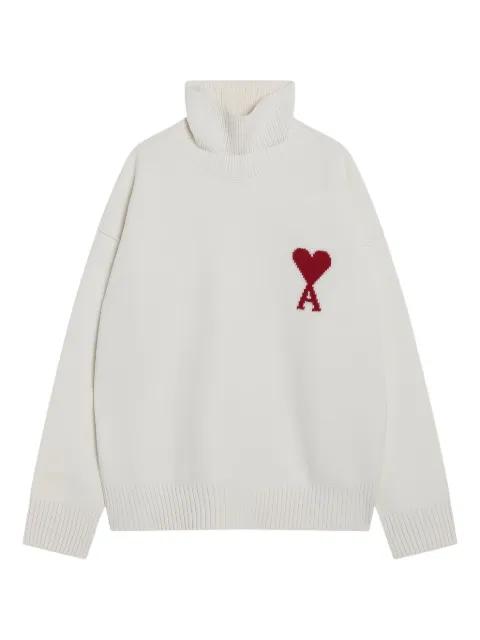 Ami De Coeur logo-detail roll neck sweater by AMI