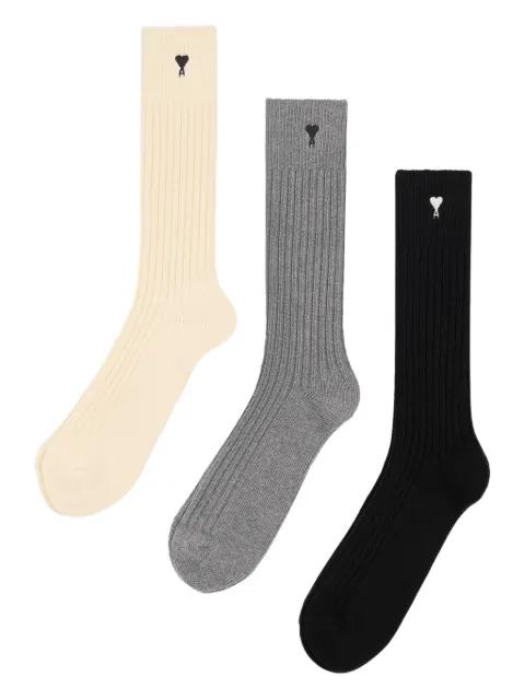 Ami De Coeur ribbed socks (set of three) by AMI