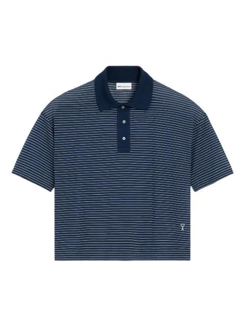 Ami De Coeur striped buttoned polo shirt by AMI