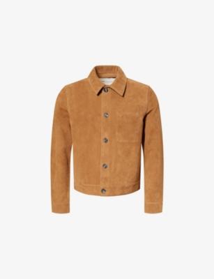 Ami de Coeur Embossed Buttoned Suede Jacket by AMI
