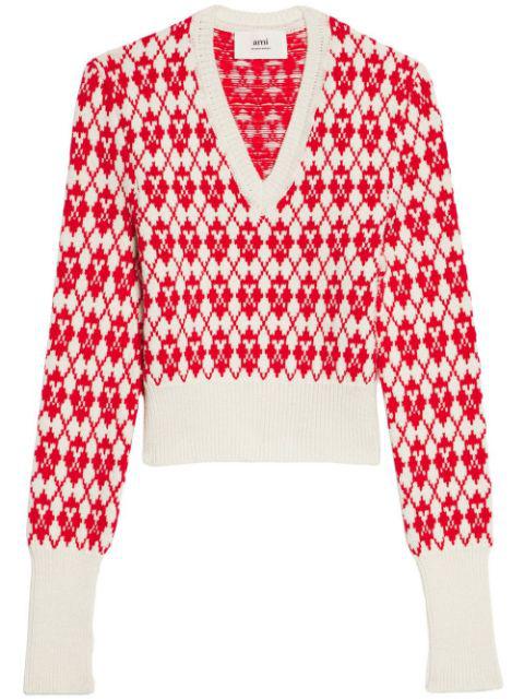 Ami de Coeur argyle jumper by AMI