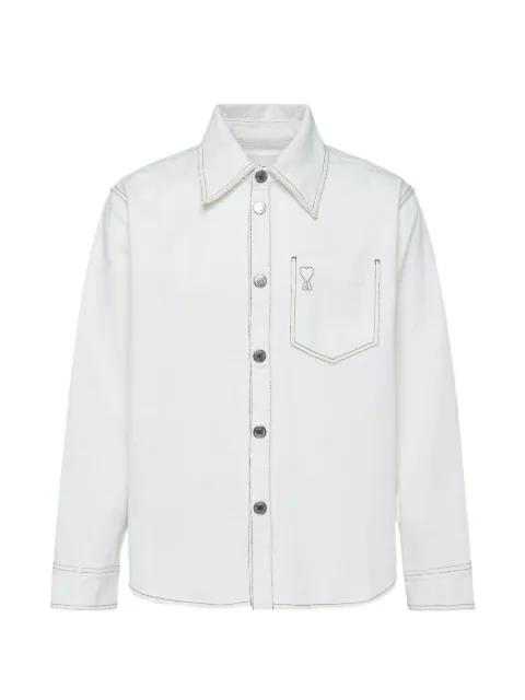 Ami de Coeur contrast-stitch cotton shirt by AMI