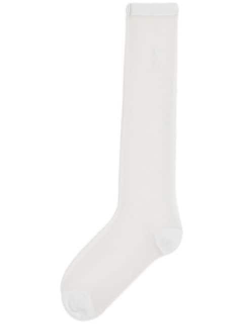 Ami de Coeur-embroidered sheer socks by AMI
