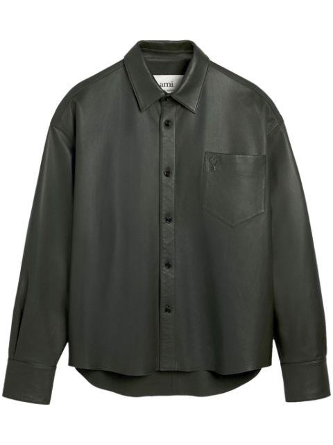 Ami de Coeur-embroidery lambskin shirt by AMI