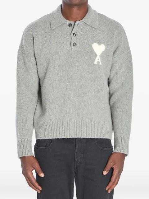 Ami de Coeur intarsia polo-shirt by AMI