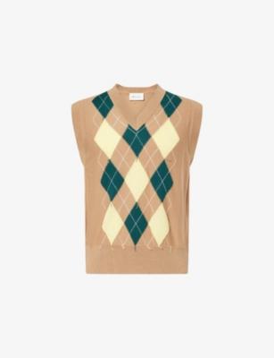 Argyle Intarsia Knit Wool-Blend Vest by AMI