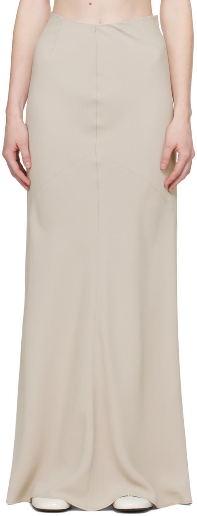 Beige Bias-Cut Maxi Skirt by AMI