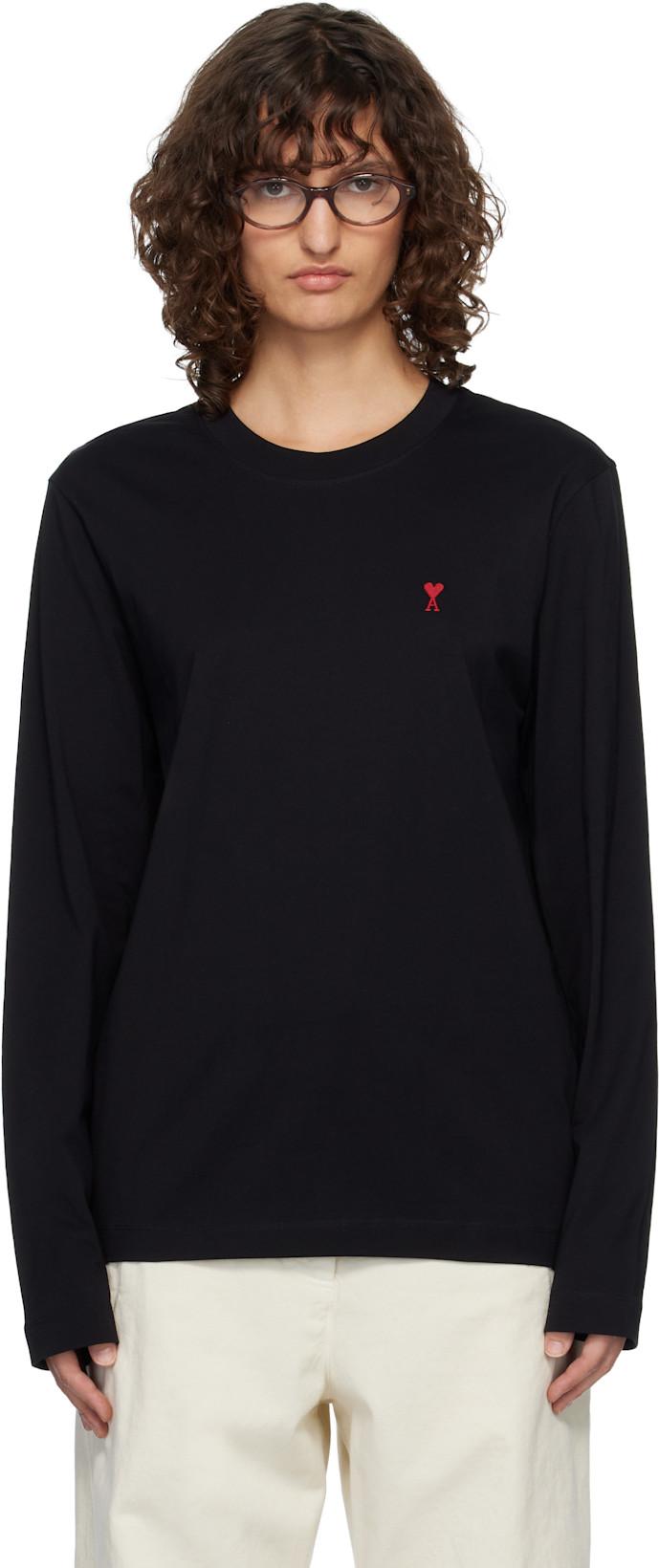Black Ami de Coeur Long Sleeves T-shirt by AMI