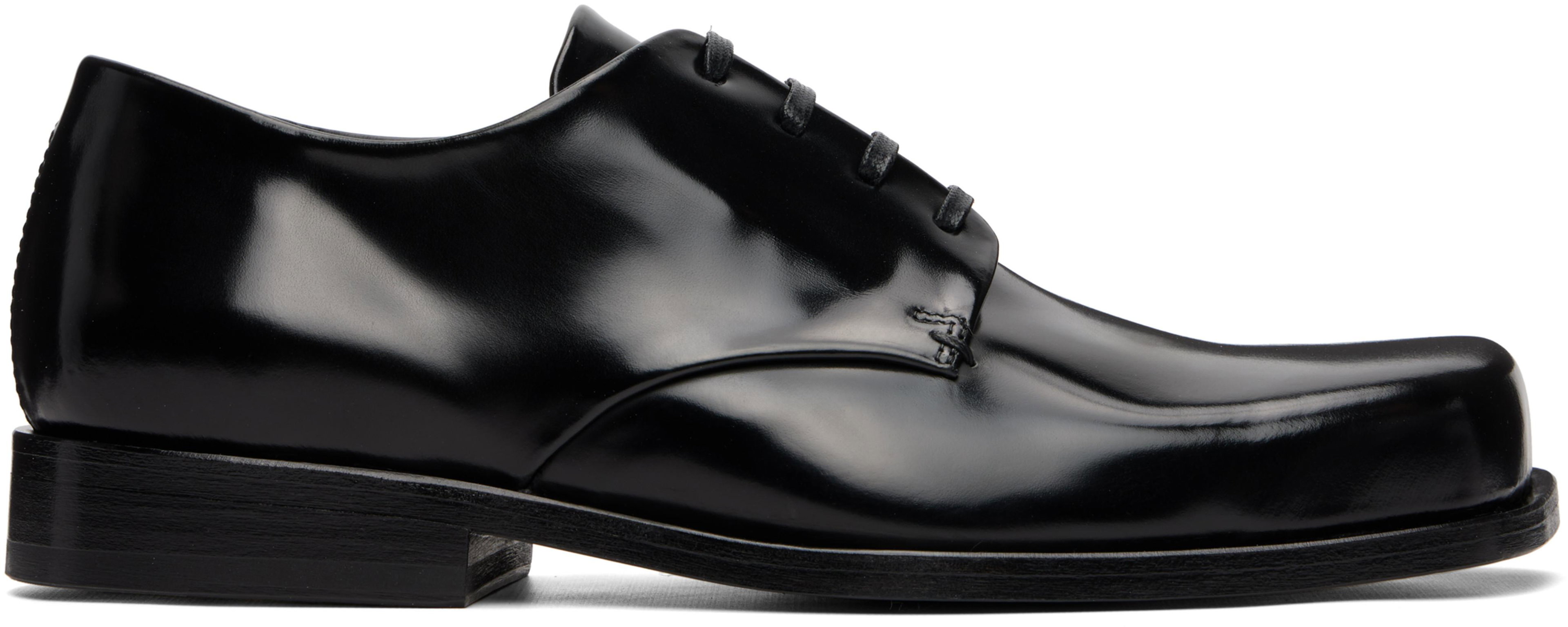 Black Calfskin Leather Derbys by AMI